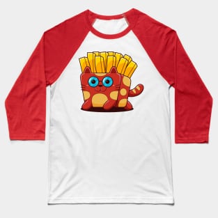 Cat French Fries Baseball T-Shirt